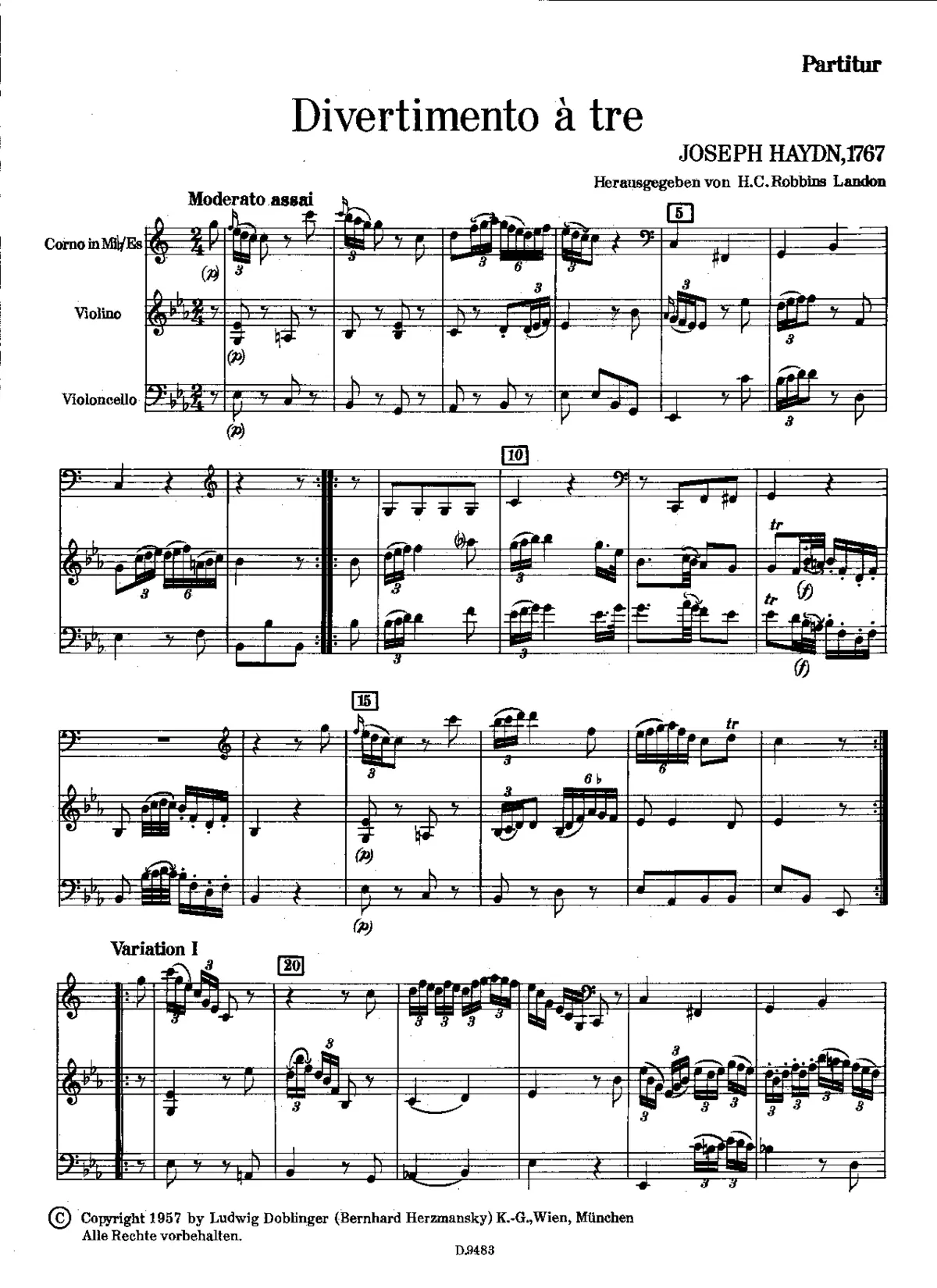 Divertimento in E-flat major - Page 1