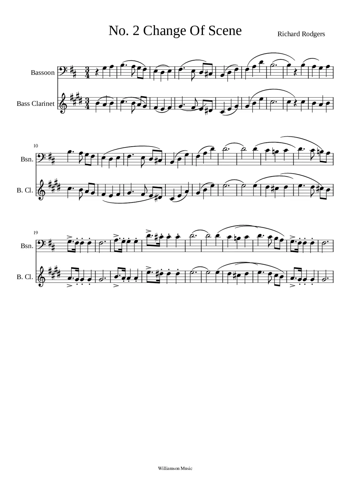 No. 2 Change Of Scene For Bass Clarinet (Carousel) - Page 1