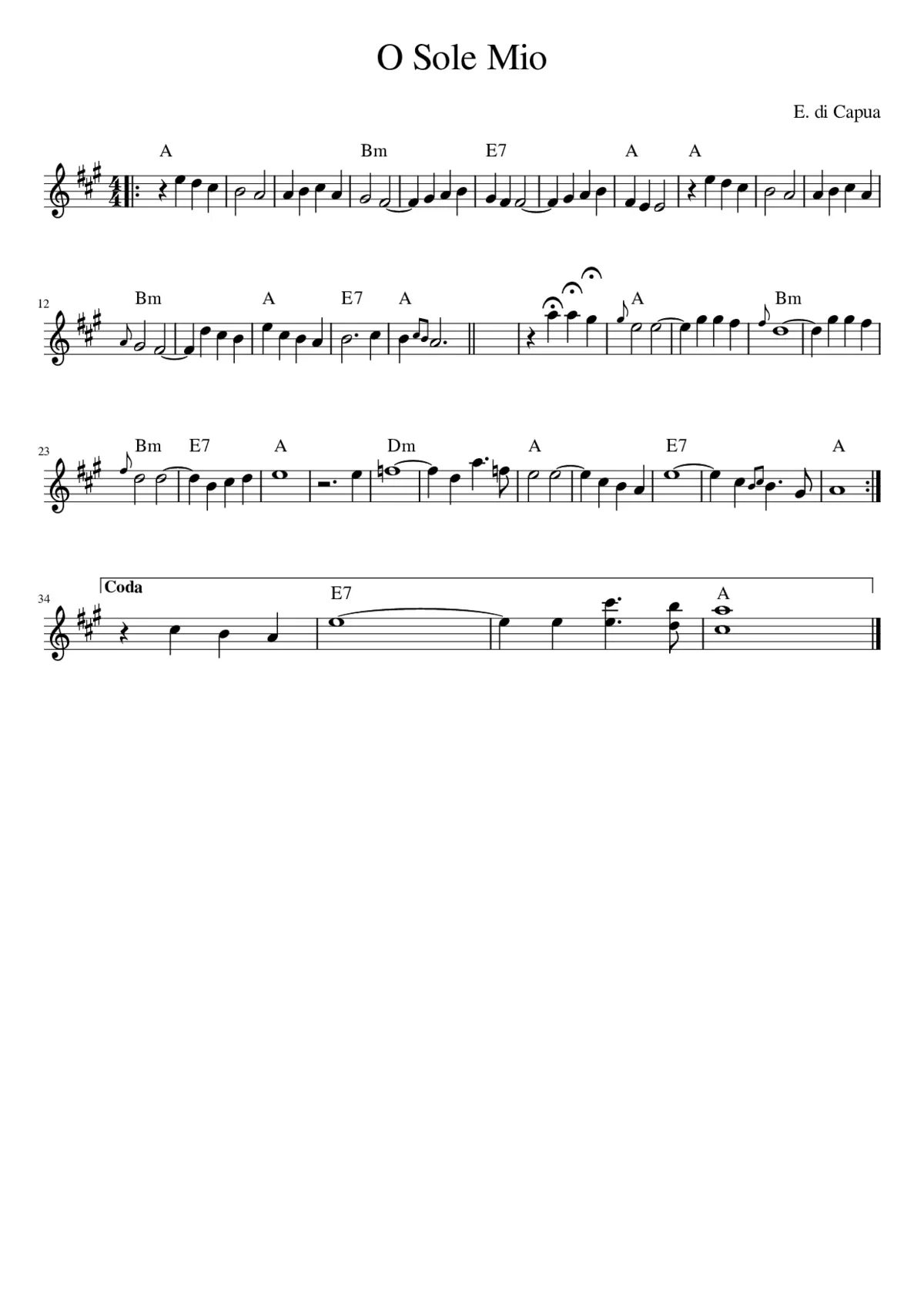 'O Sole Mio - Page 1