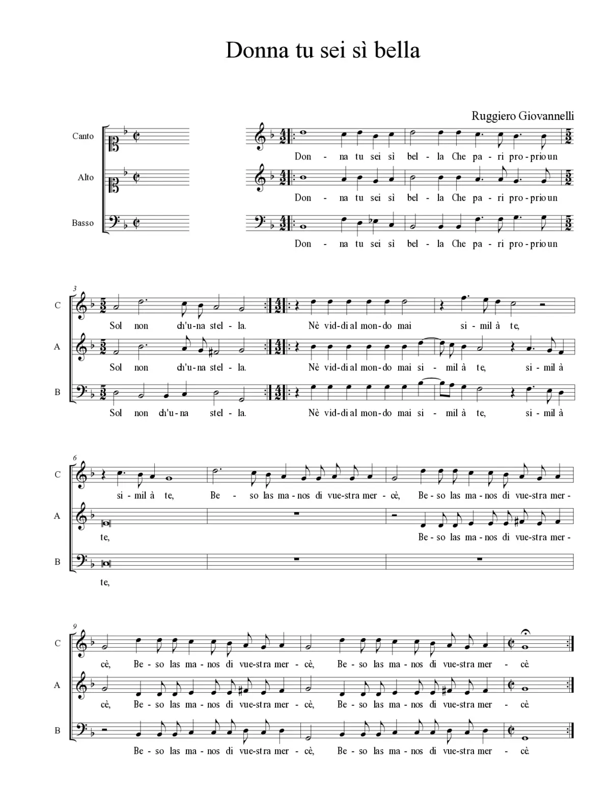 Donna tu sei sì bella - Page 1