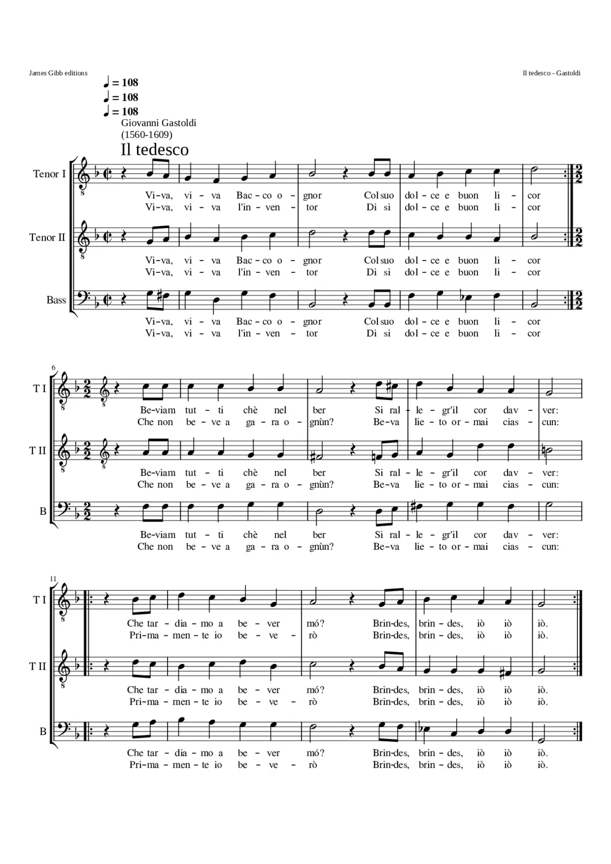 Il Tedesco (Viva viva Bacco ognor) - Page 1