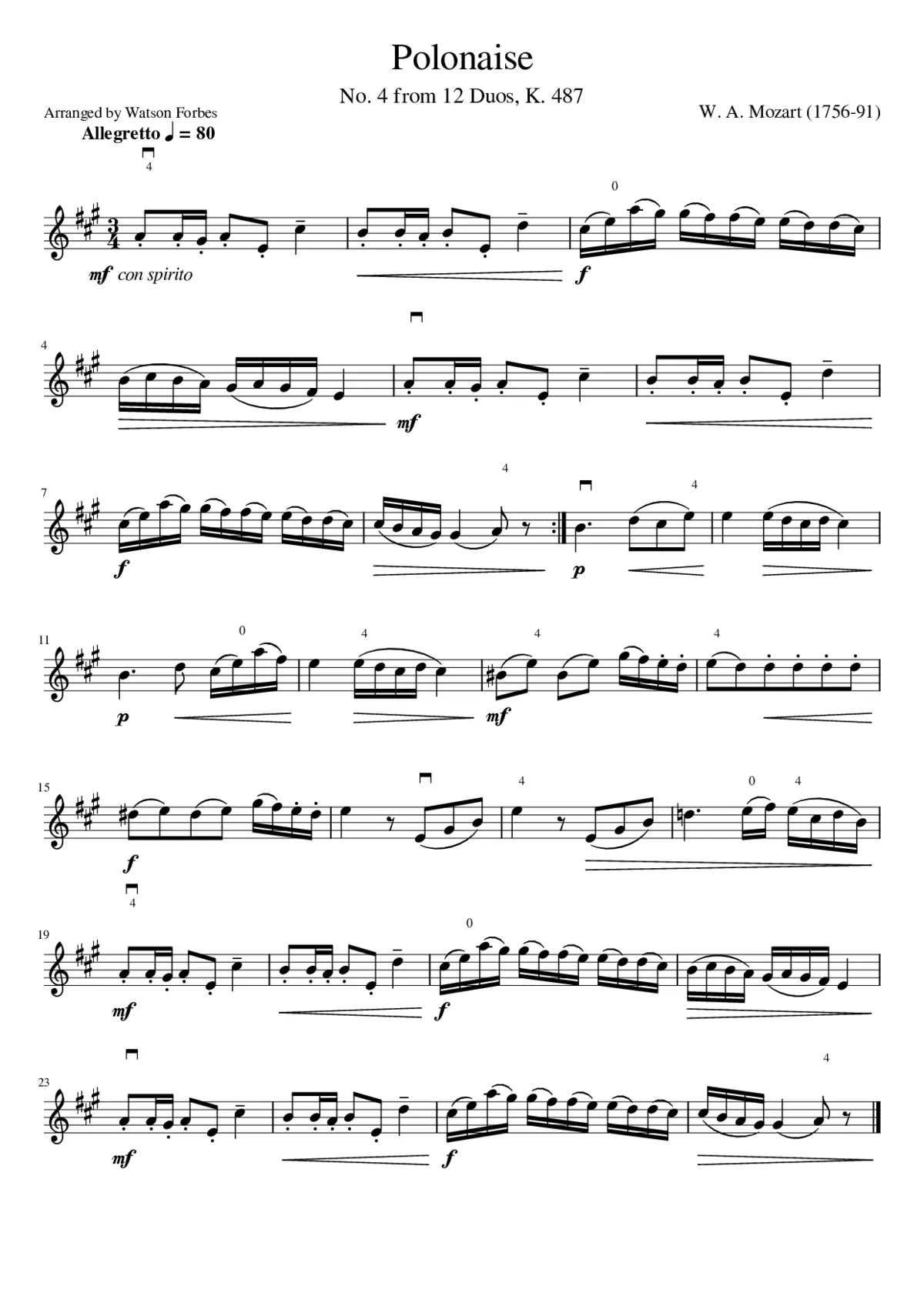 12 Horn Duos K.487/496a - Page 1