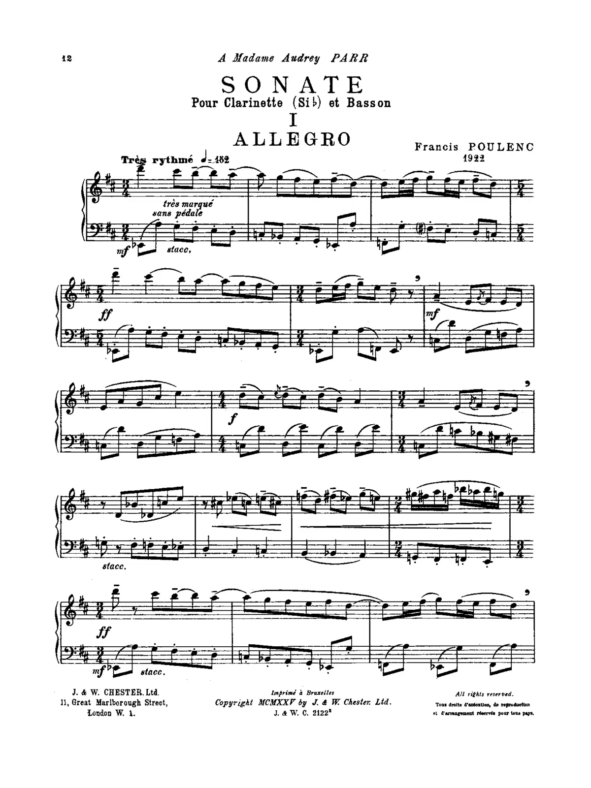 Sonate pour clarinette et basson - Page 1