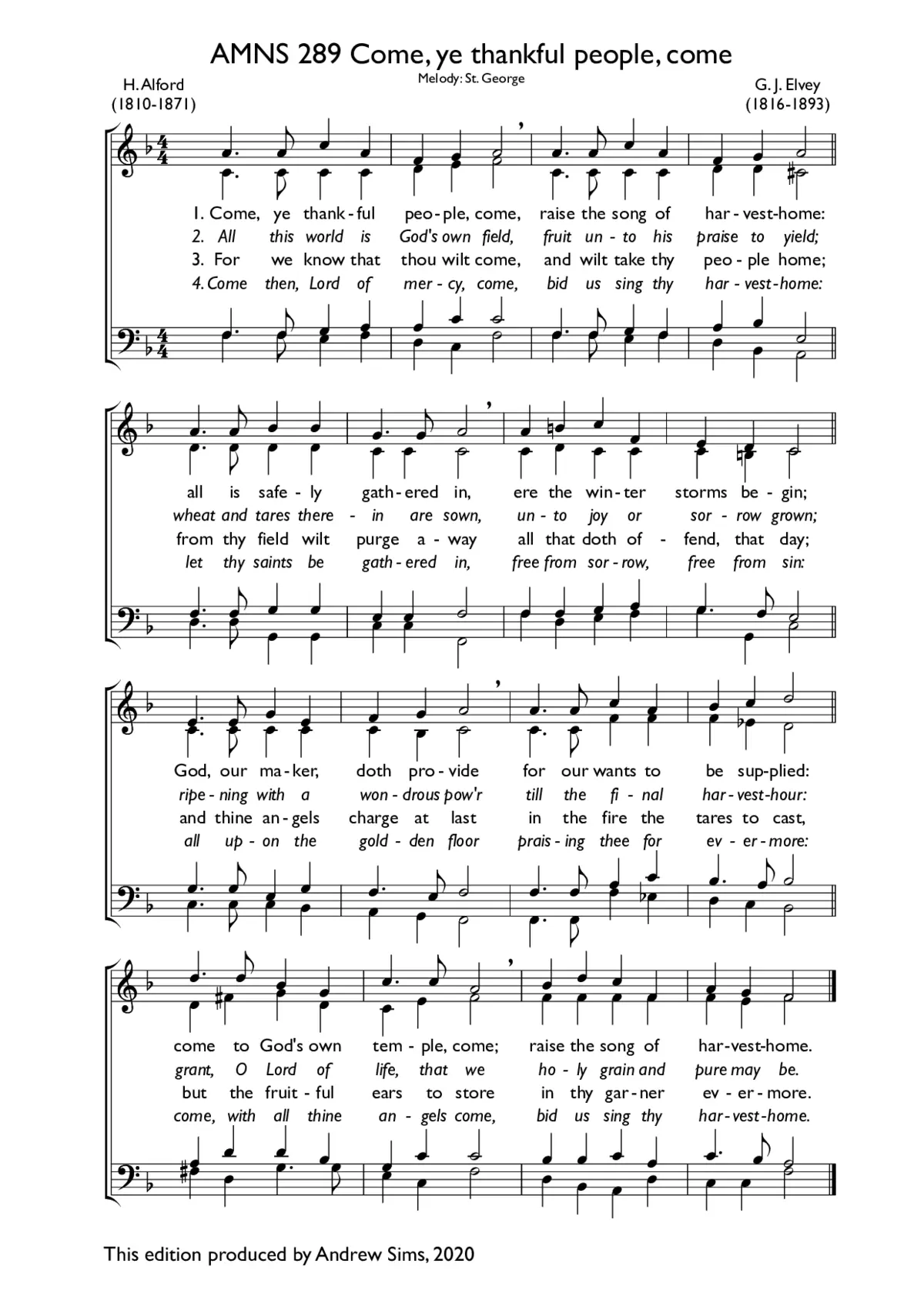 Come, ye thankful people come - Page 1