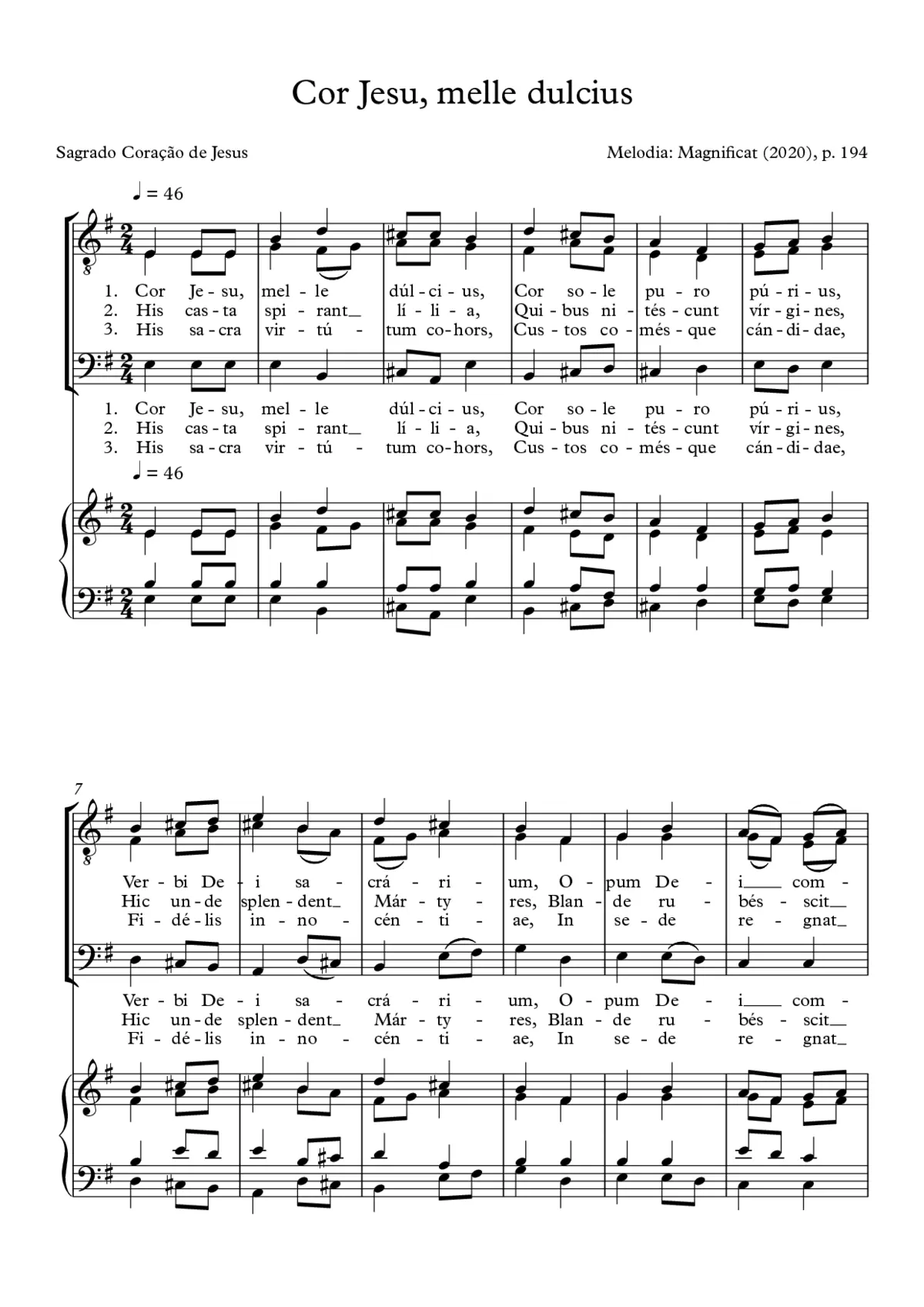 Cor Jesu, melle dulcius - Page 1
