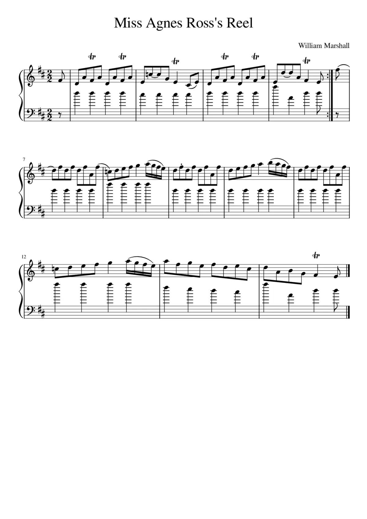 Miss Agnes Ross's Reel - Page 1