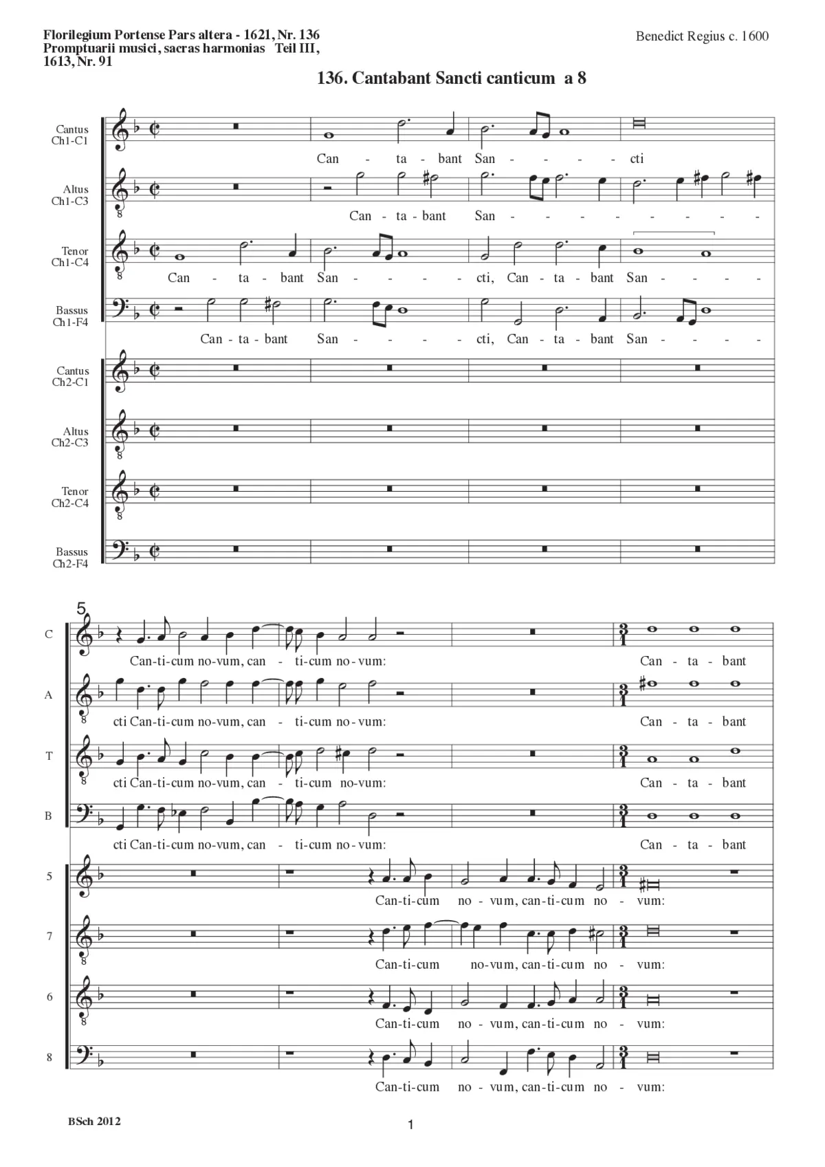 Cantabant Sancti canticum novum - Page 1