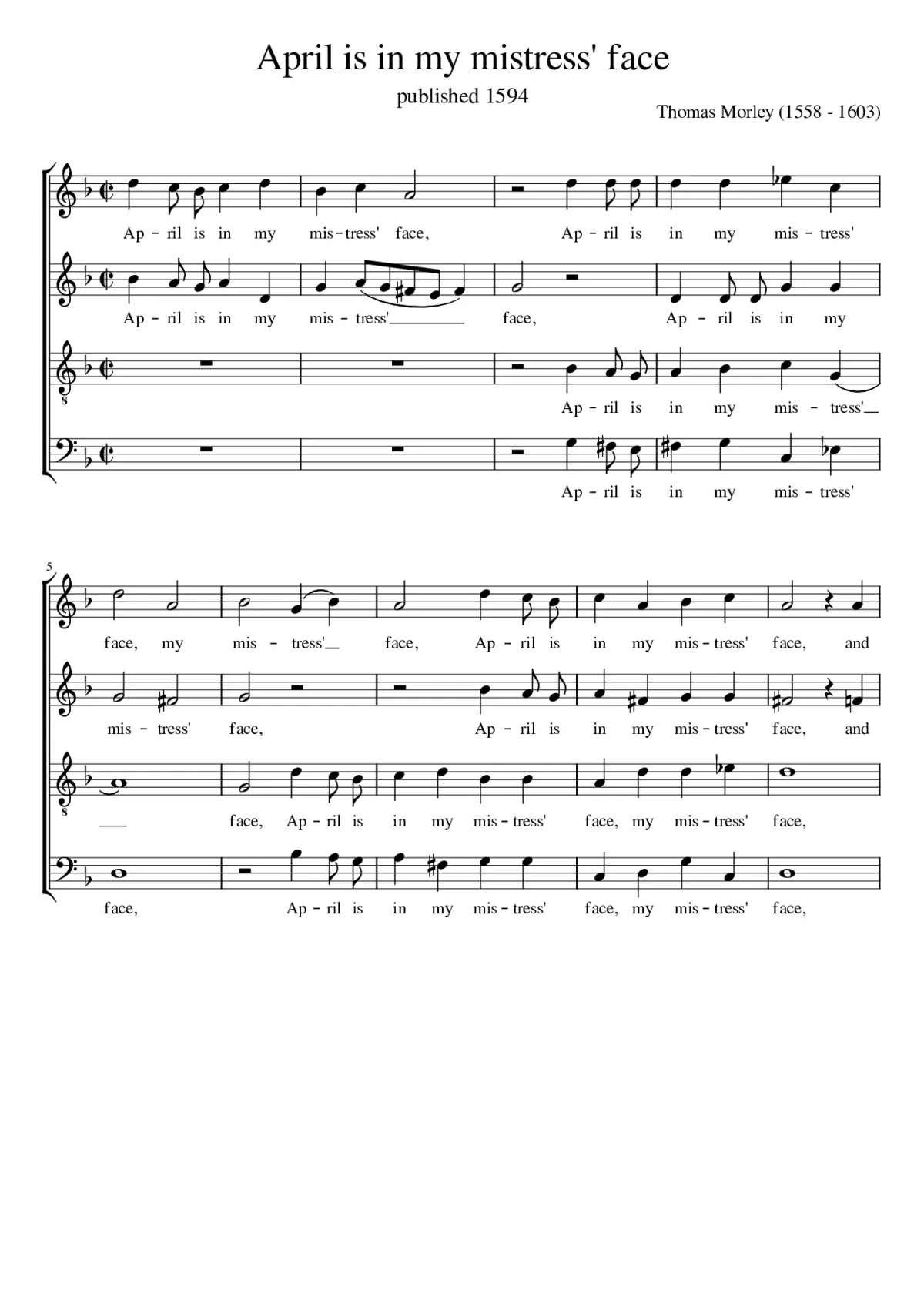 April is in my mistress' face - Page 1