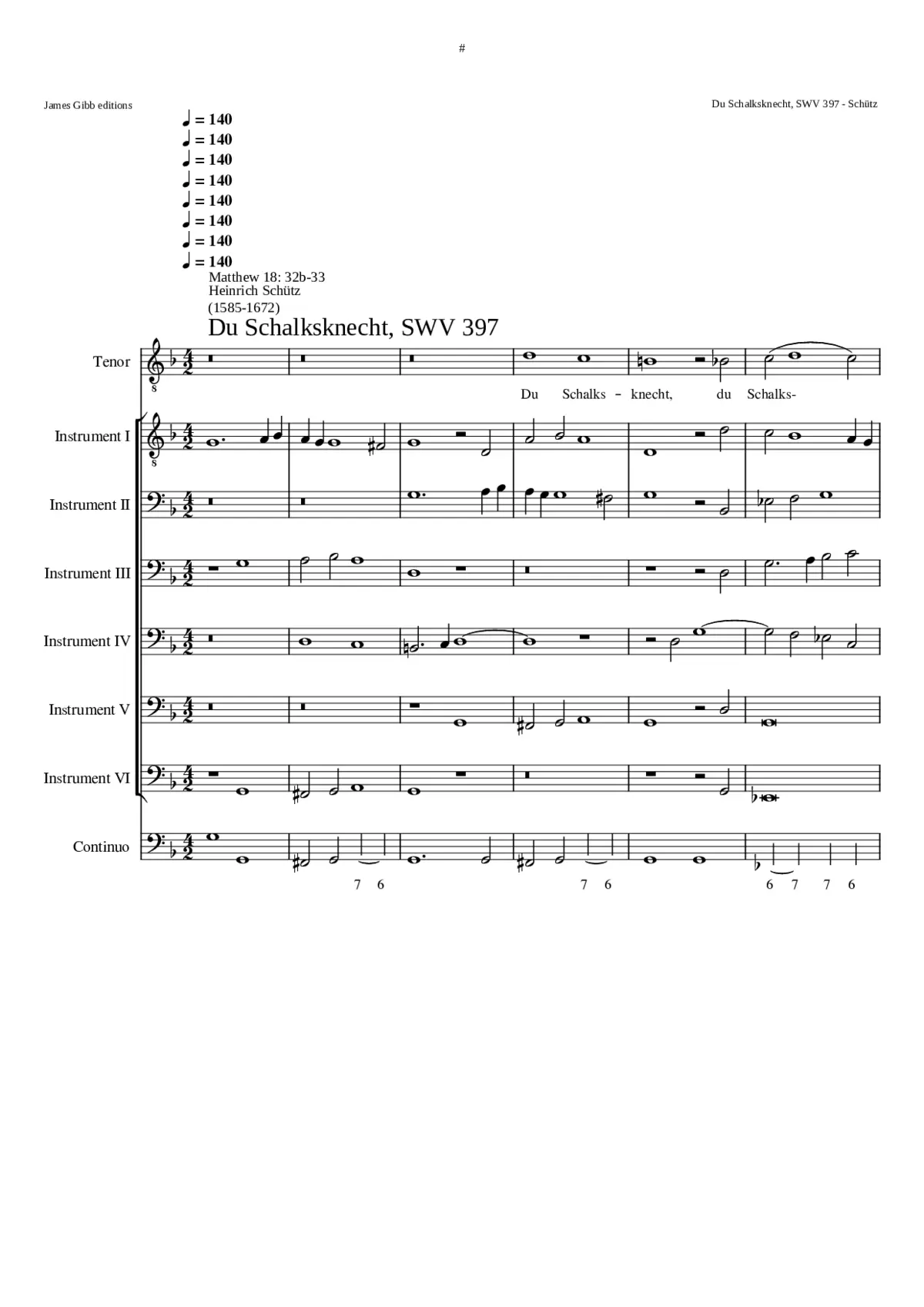 Du Schalksknecht SWV 397 - Page 1
