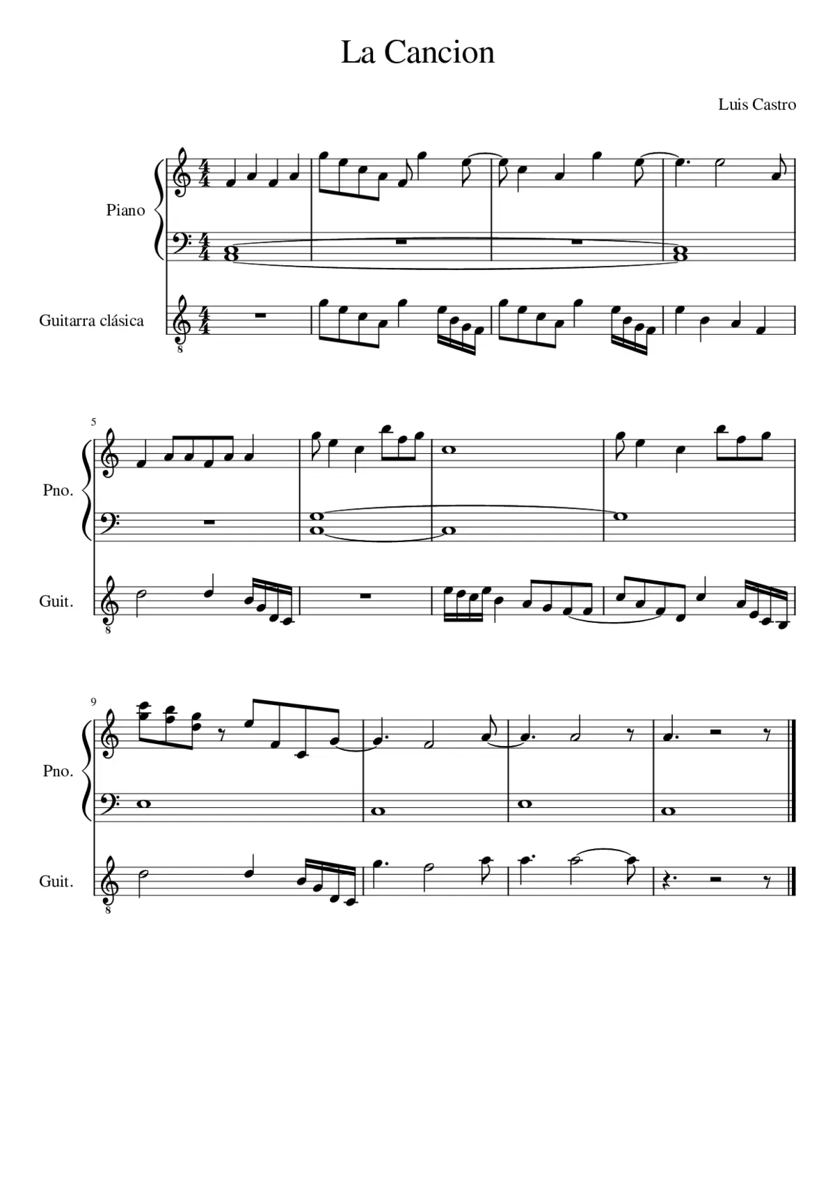 La Cancion - Luis Armando Castro - Page 1