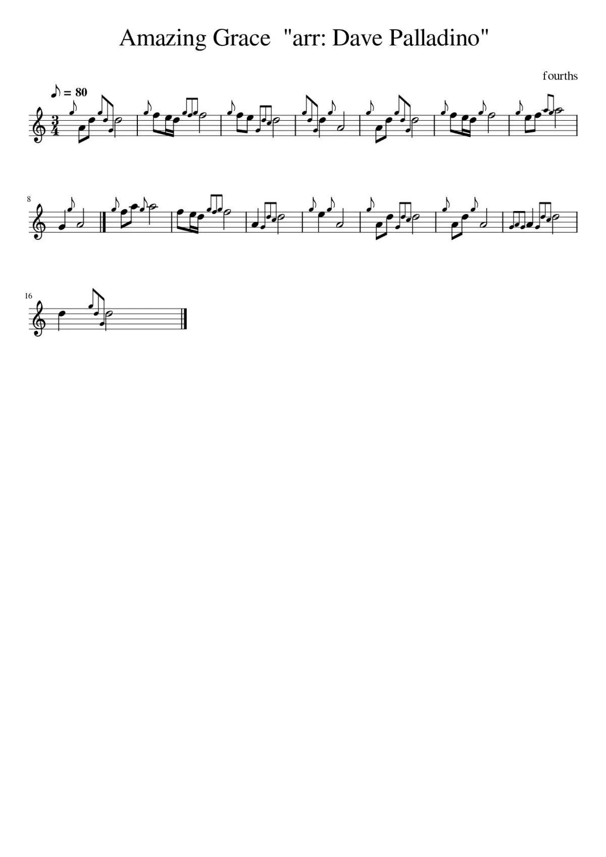 Amazing Grace arr: Dave Palladino - Page 1