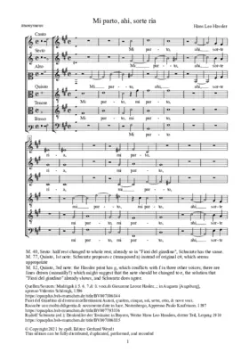 Mi parto, ahi, sorte ria