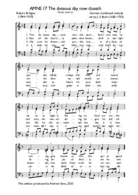 The duteous day now closeth, BWV 244.10