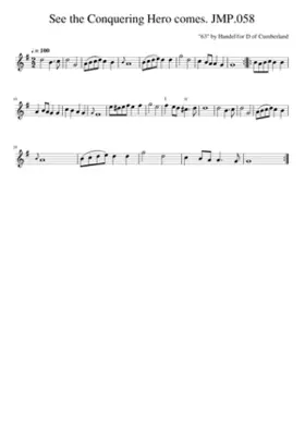 See the Conquering Hero comes. JMP.058