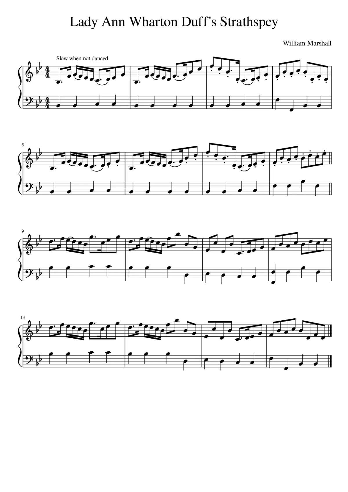 Lady Ann Wharton Duff's Strathspey - Page 1