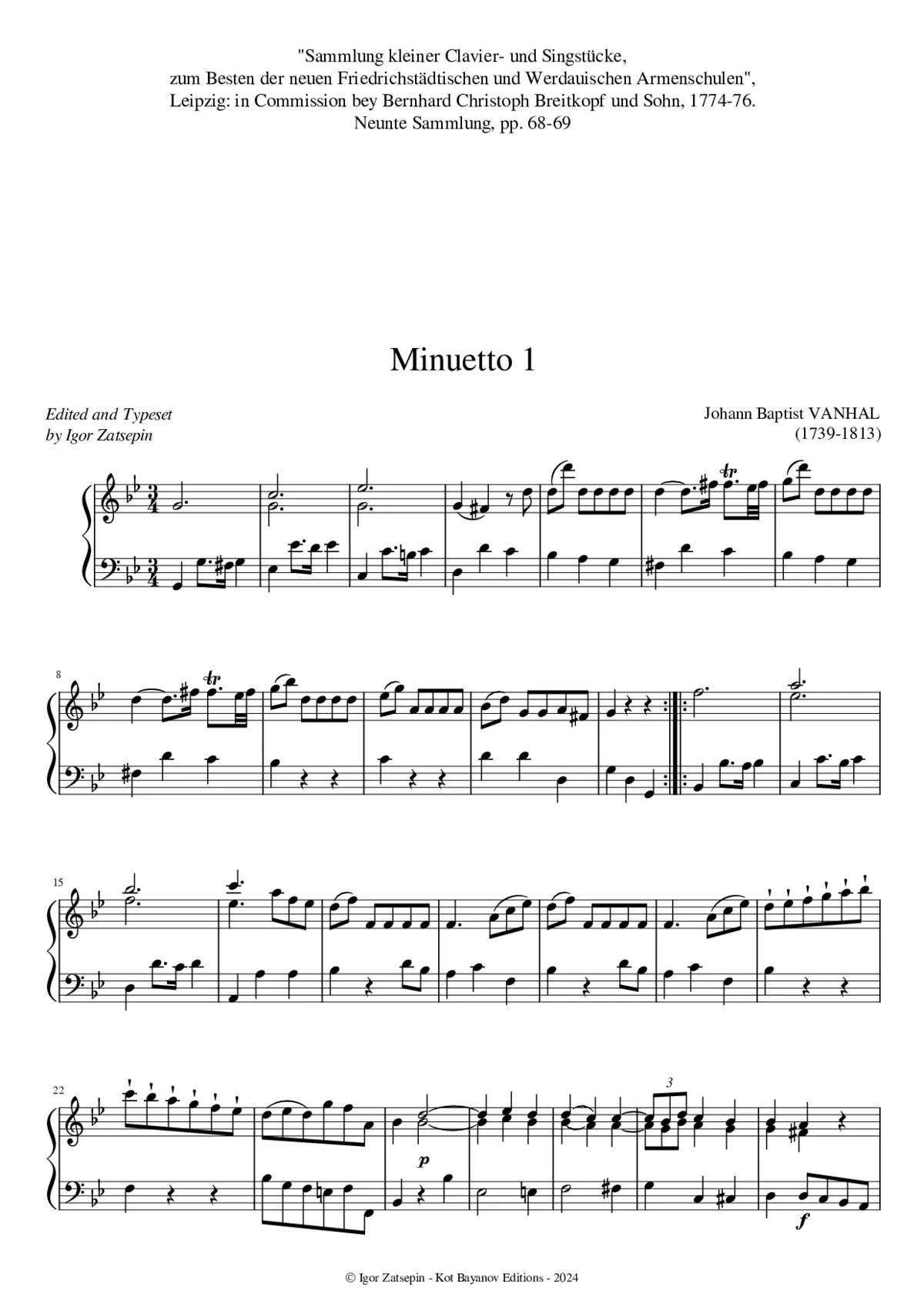 2 Menuets in G minor/G major - Page 1