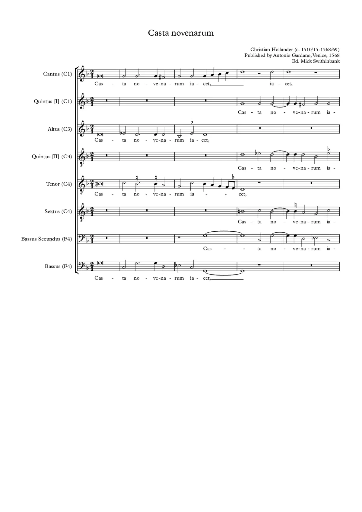 Casta novenarum - Page 1
