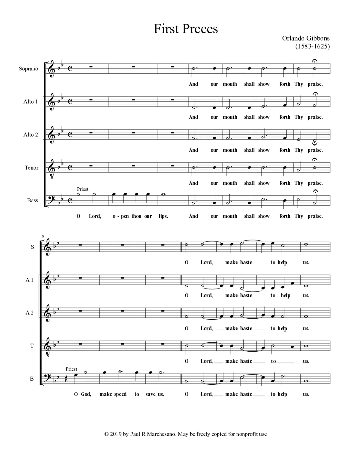 First Preces - Page 1