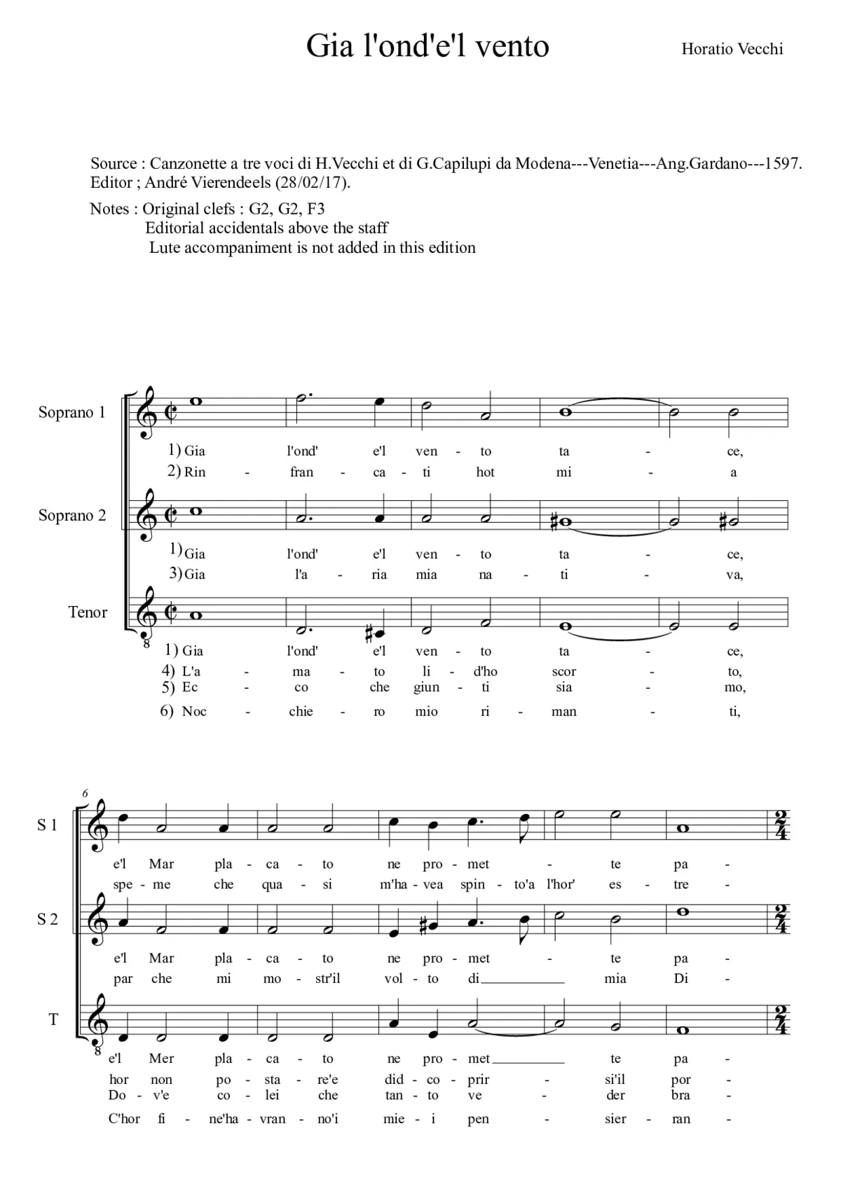 Gia l'ond' e 'l vento tace - Page 1