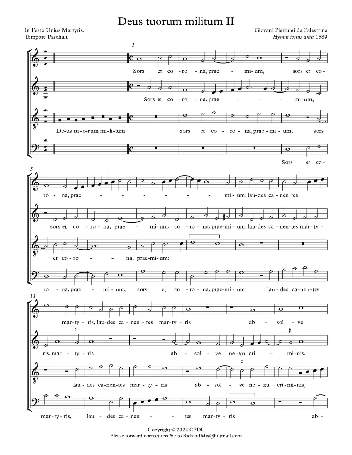 Deus tuorum militum (1589 II) - Page 1