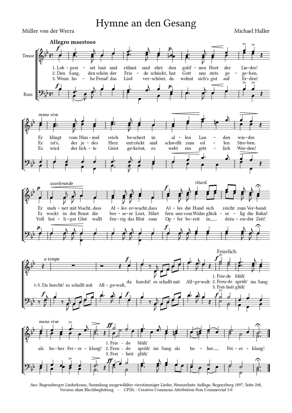 Hymne an den Gesang - Page 1