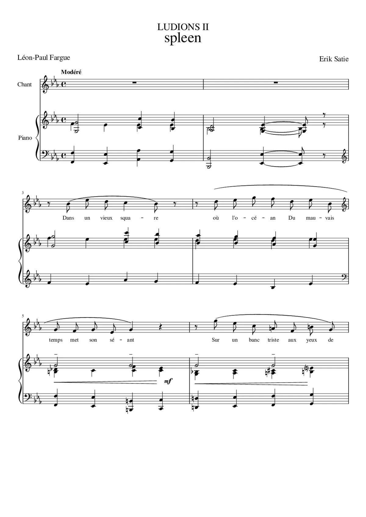 Spleen Erik Satie - Page 1