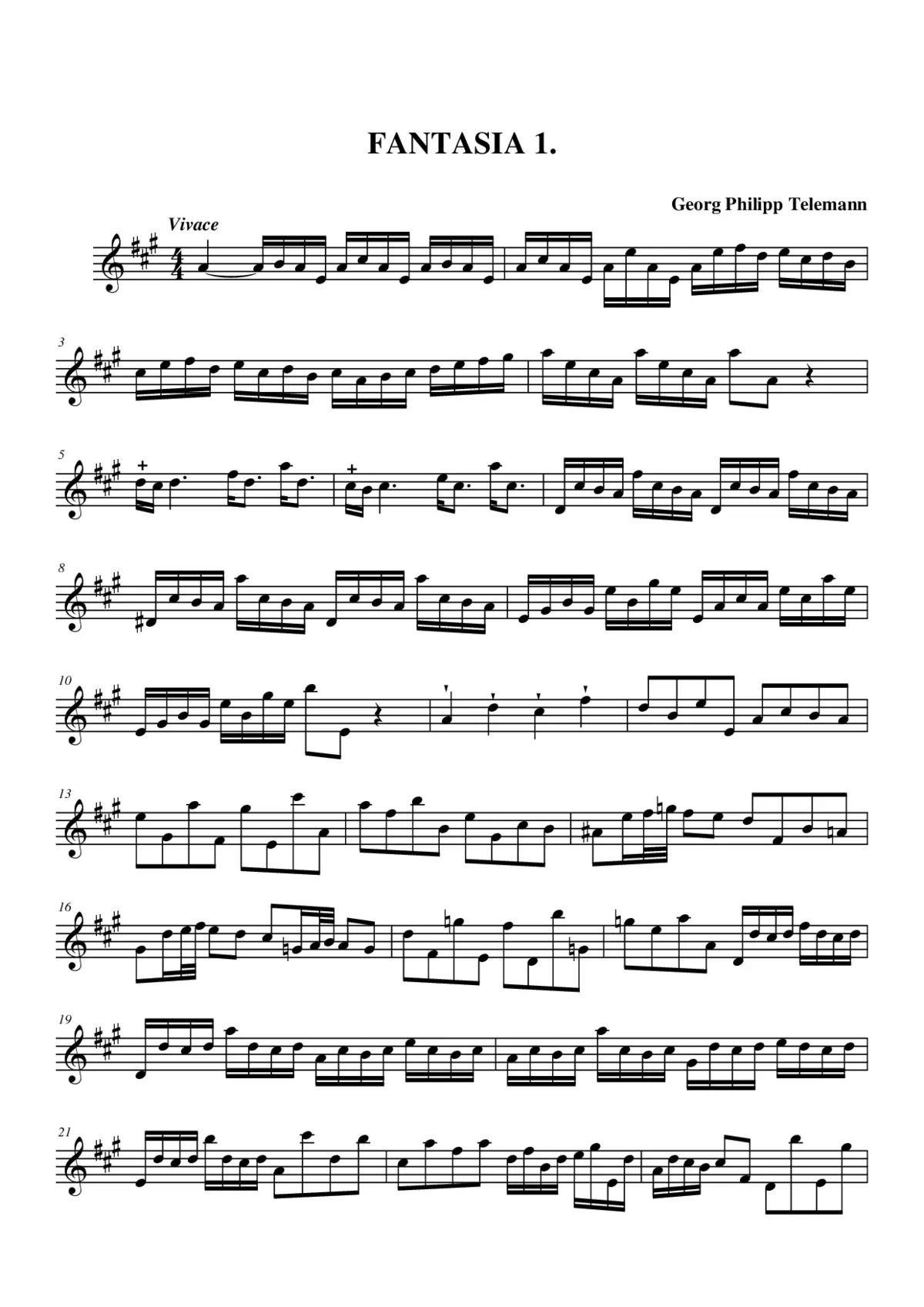 12 Fantasias for Transverse Flute without Bass - Page 1