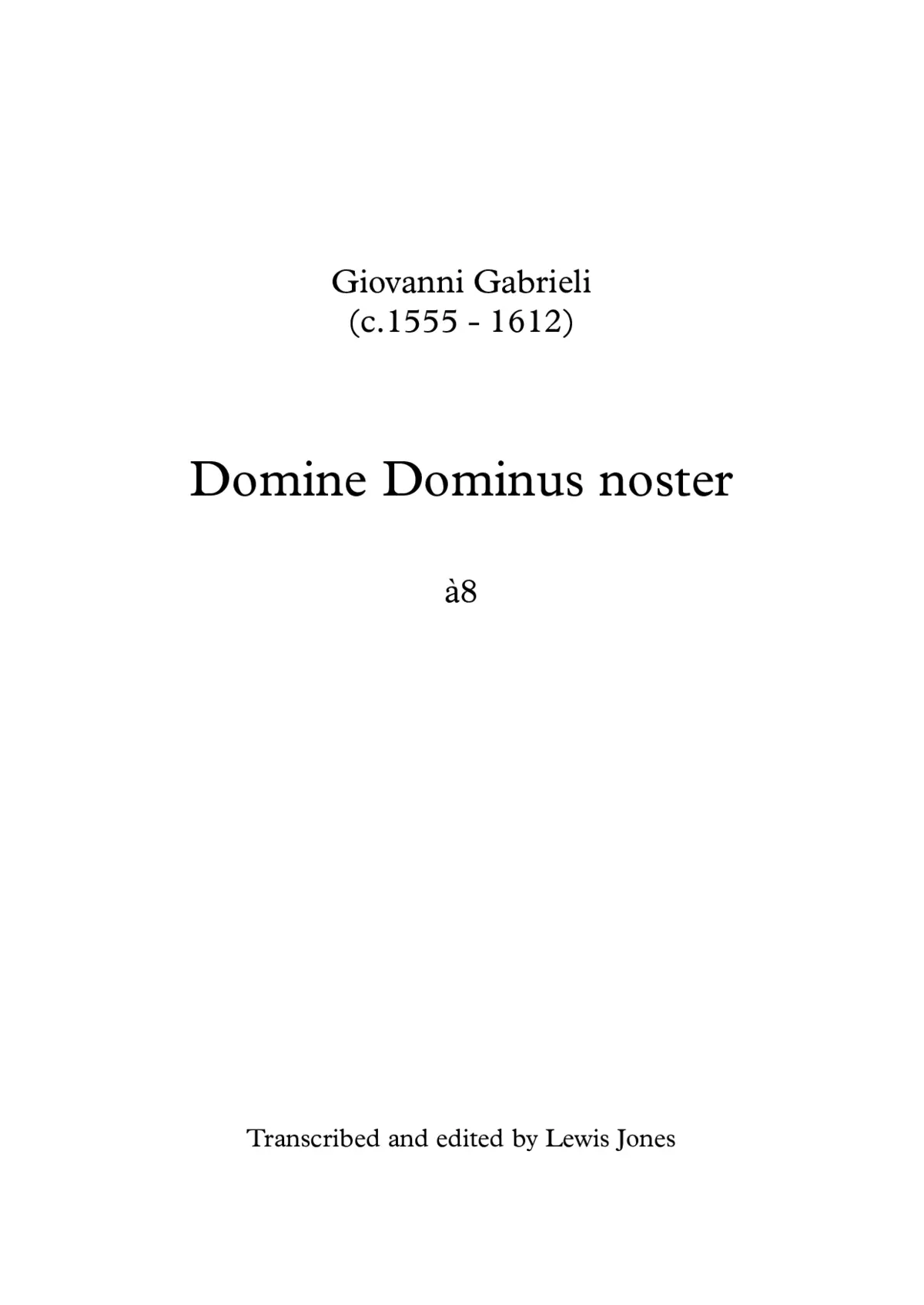 Domine Dominus noster a 8 - Page 1