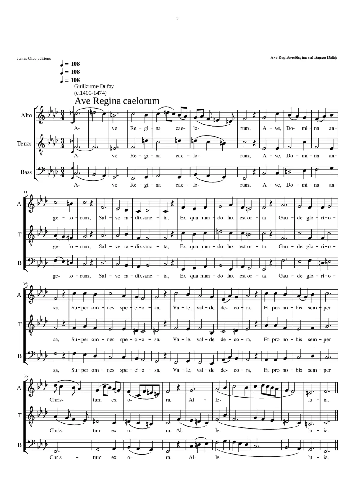 Ave Regina coelorum (one of 3 settings) - Page 1