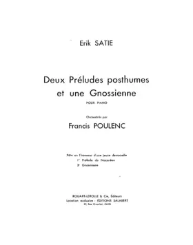 2 Préludes posthumes et une Gnossienne