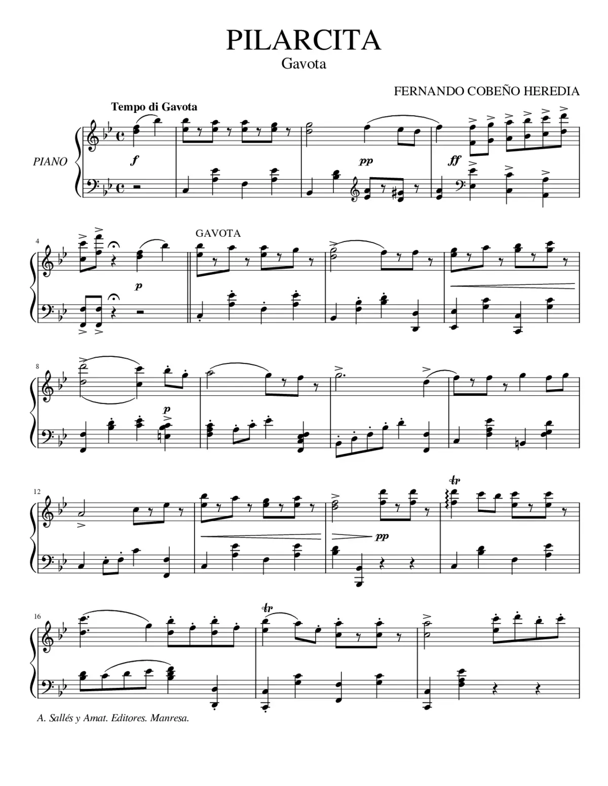 Pilarcita (Gavotte) - Page 1