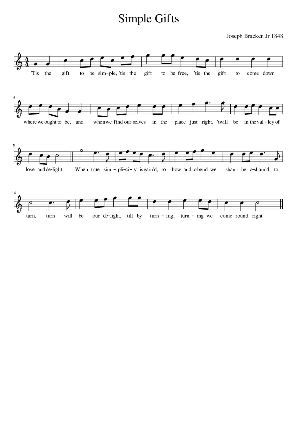 Simple Gifts - Page 1