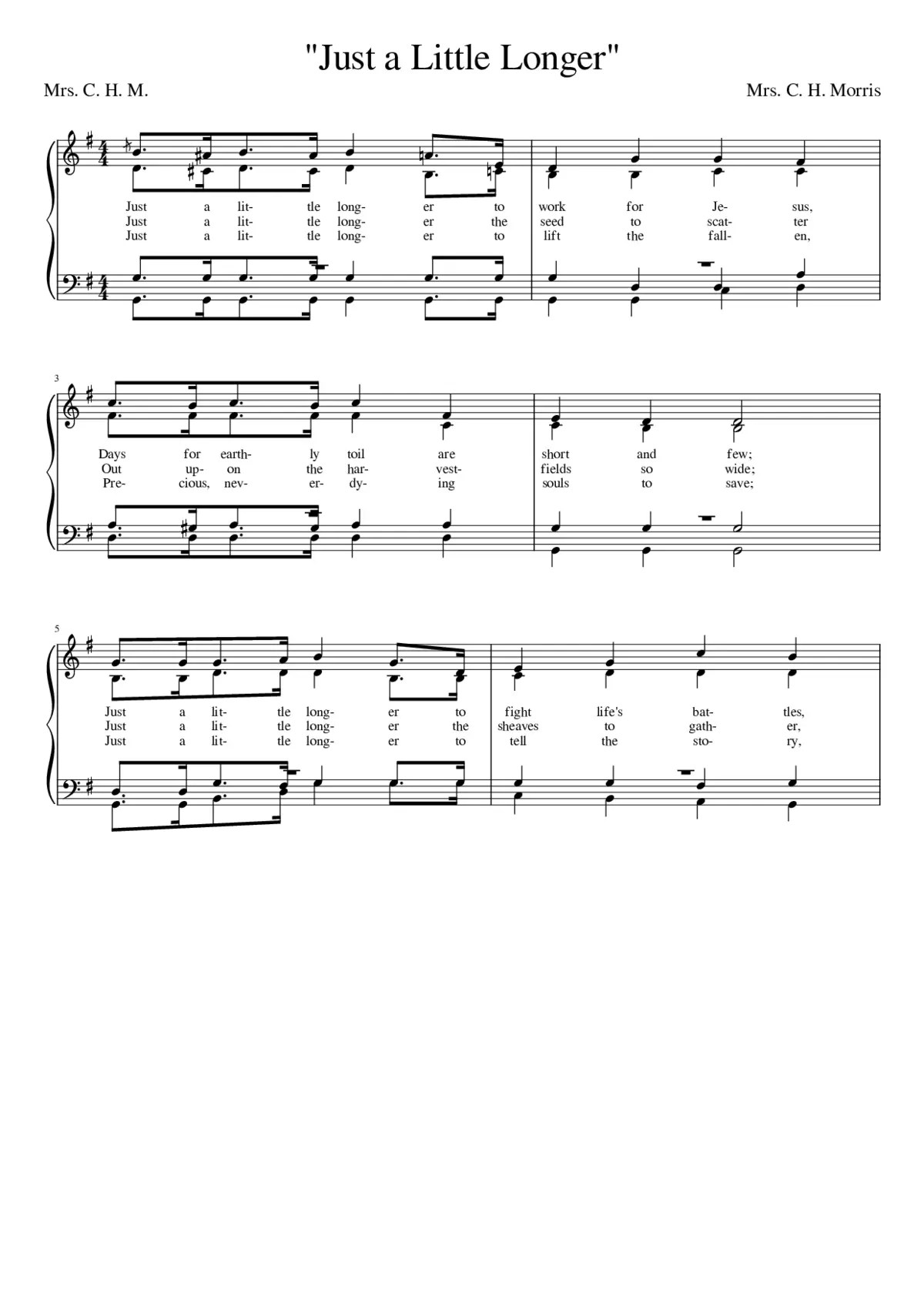 Just a little longer to work for Jesus (Morris) - Page 1