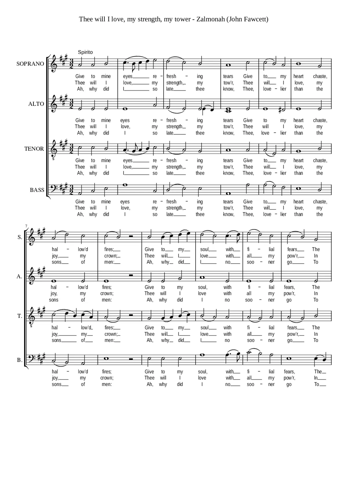 Thee will I love my strength my tower - Page 1