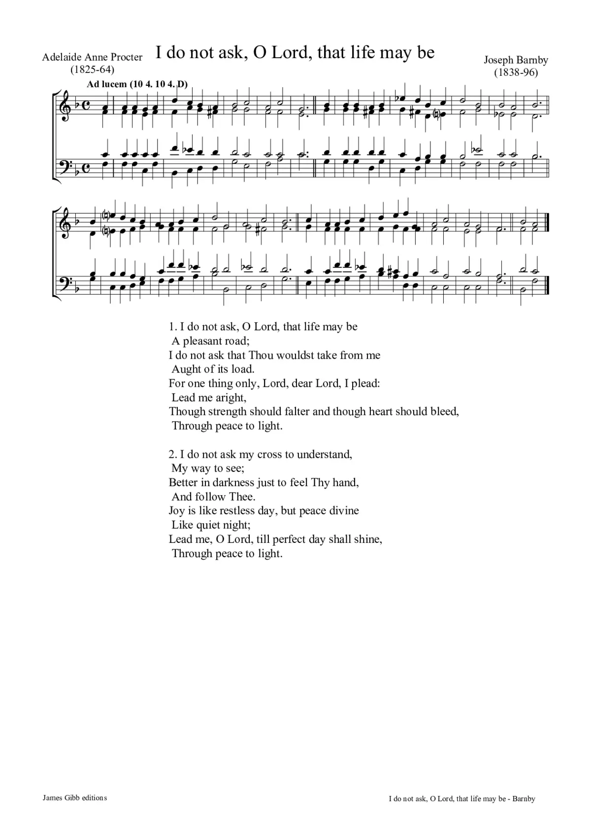 I do not ask, O Lord, that life should be - Page 1