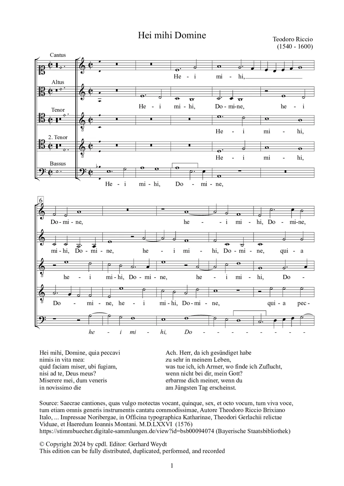 Hei mihi Domine - Page 1