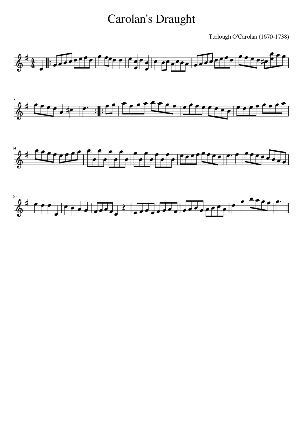 Carolan's Draught - Page 1