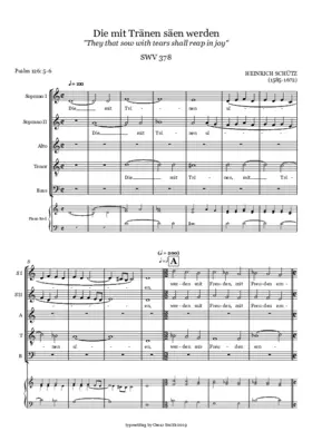 Die mit Tränen säen werden mit Freuden ernten, SWV 378
