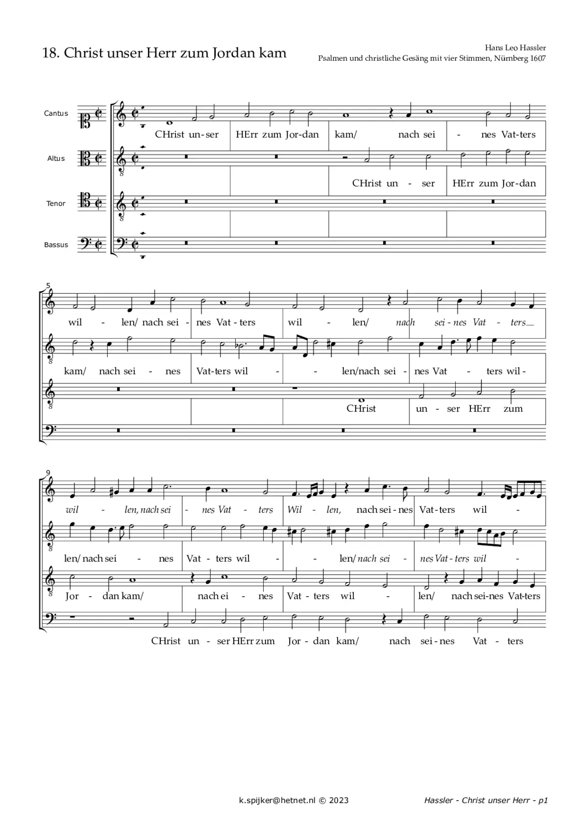 Christ unser Herr zum Jordan kam - Page 1