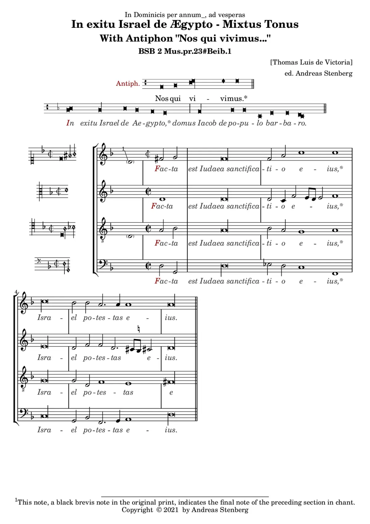 In exitu - Mixtus tonus falsibordoni - Page 1