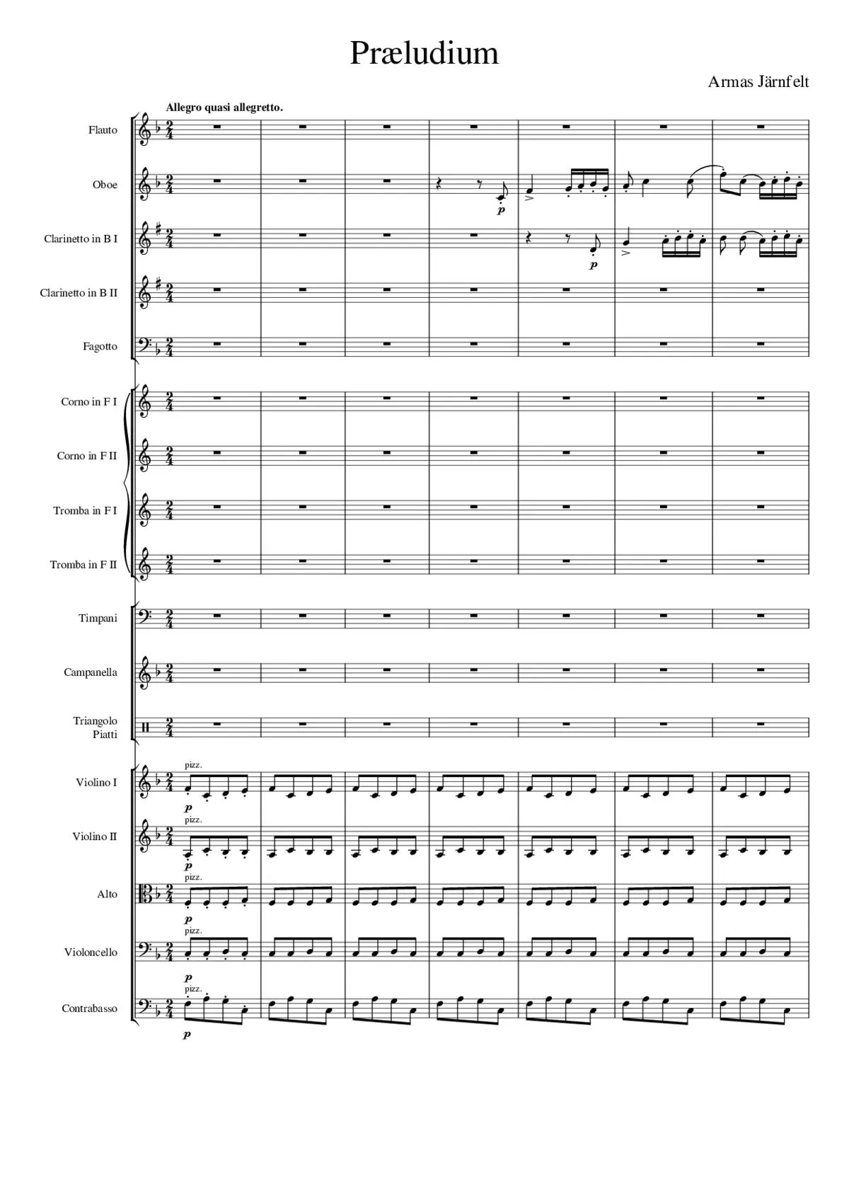 Praeludium für kleines Orchester - Page 1