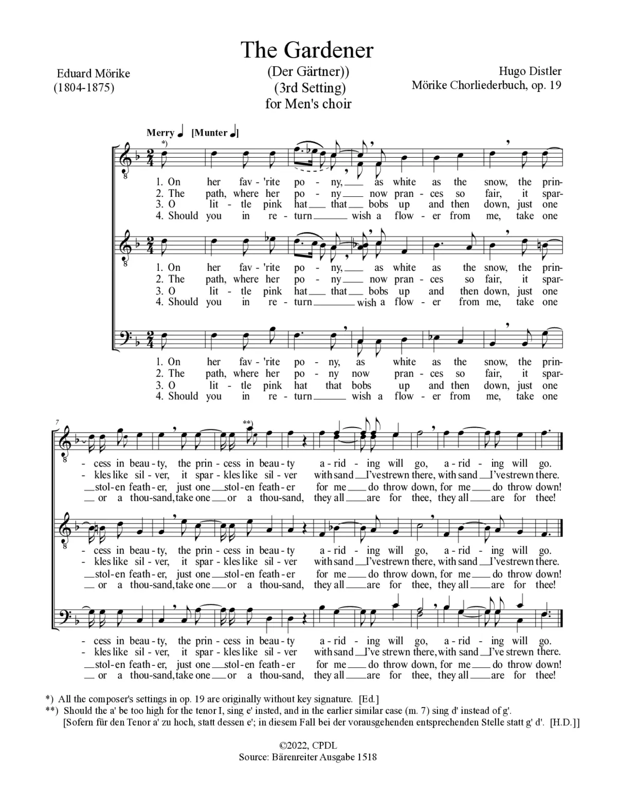 Der Gärtner (3. Fassung) - Page 1