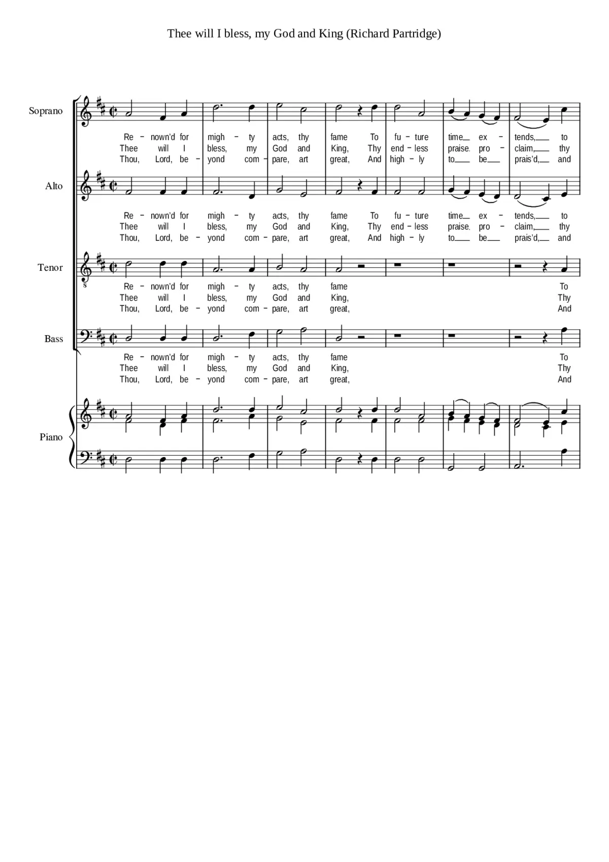 Thee will I bless my God and King - Page 1