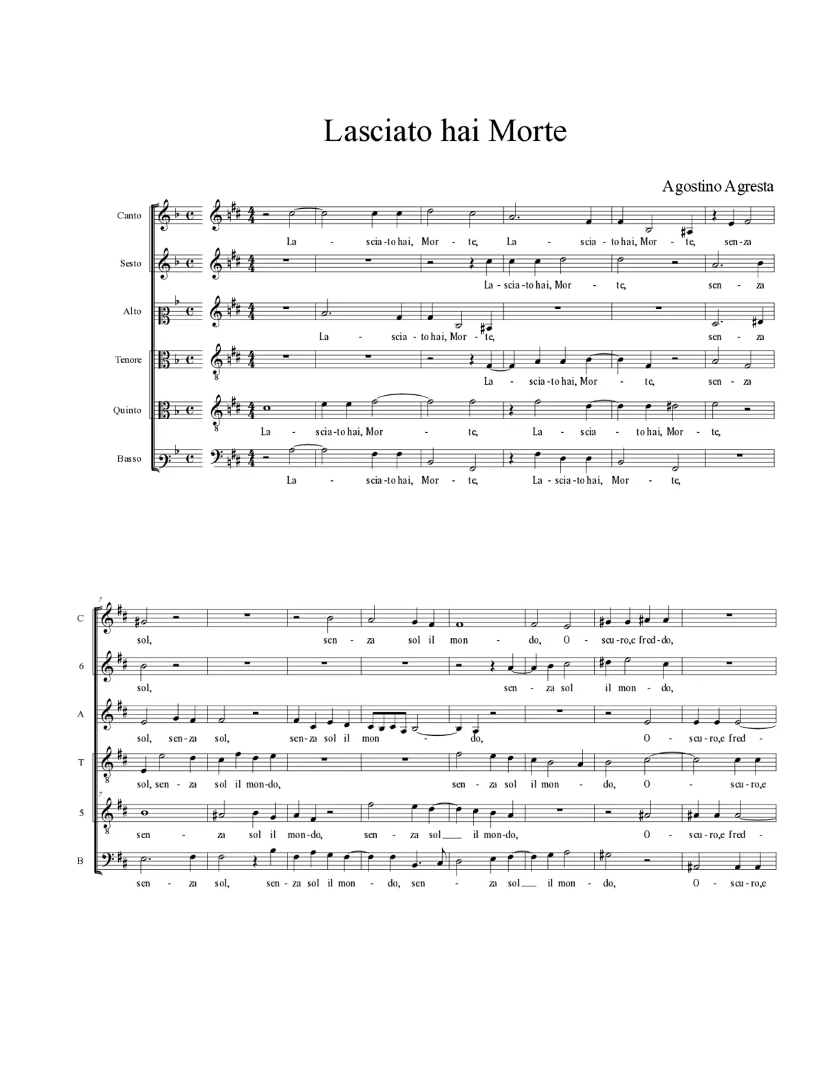 Lasciato hai Morte - Page 1