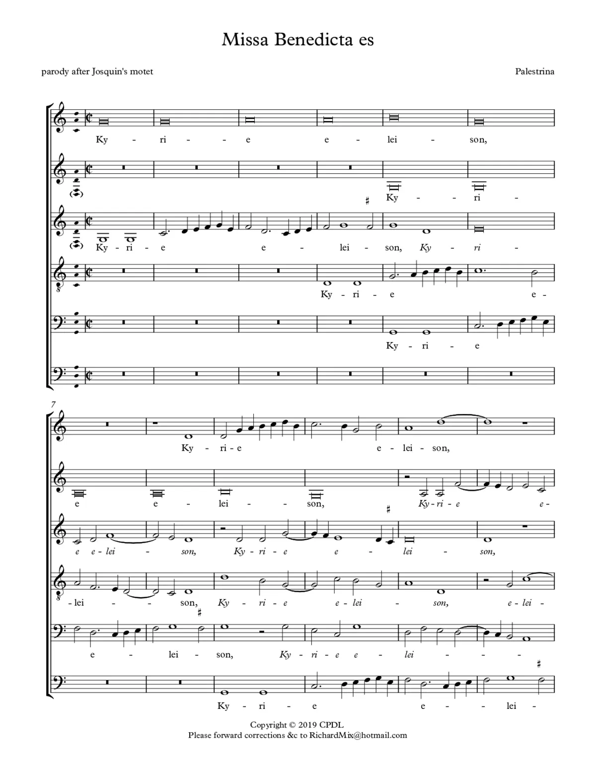 Missa Benedicta es - Page 1