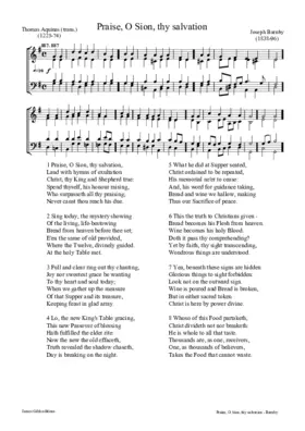 Praise, O Sion, thy salvation