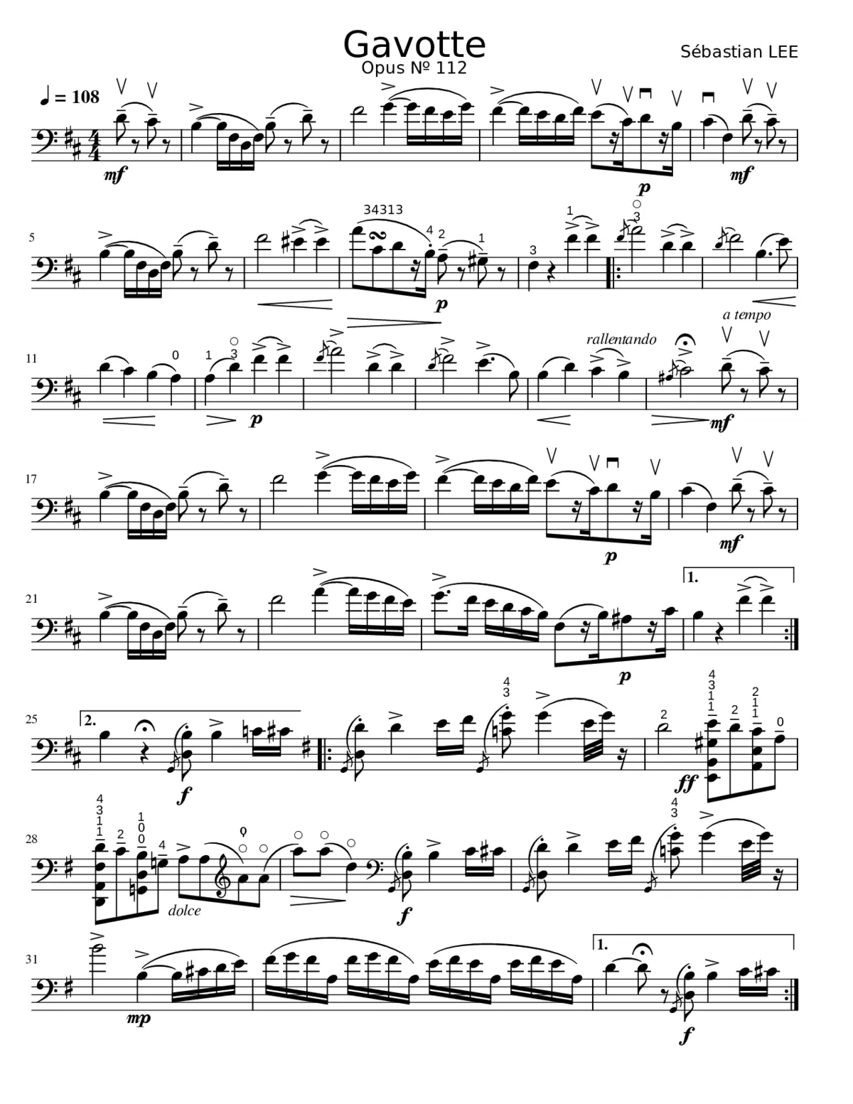Gavotte in B Minor Op.112 - Page 1