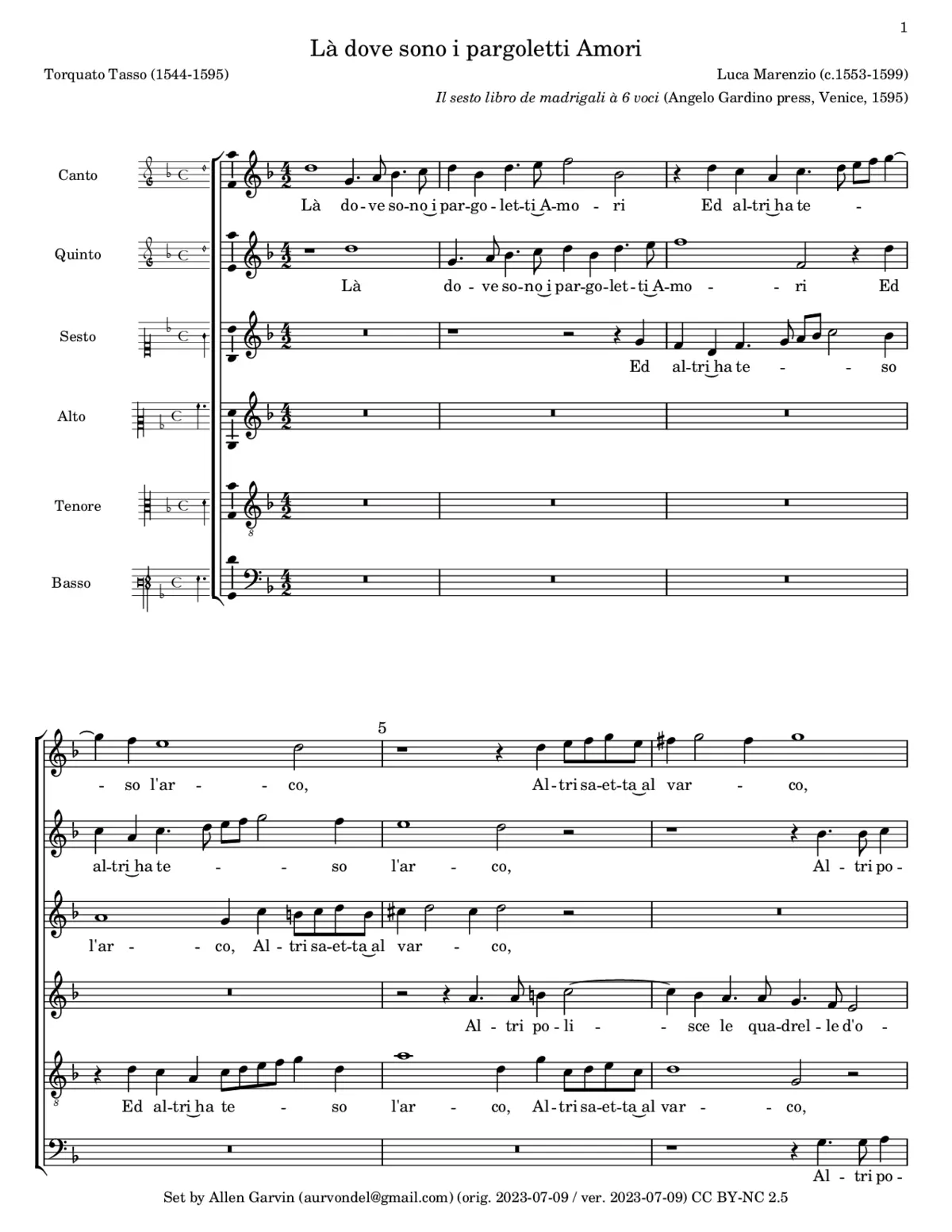 Là dove sono i pargoletti amori - Page 1