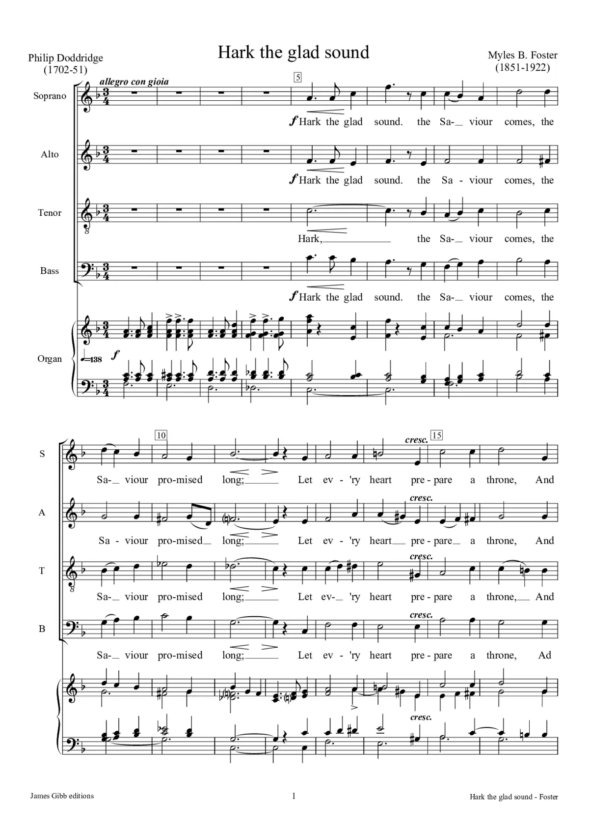 Hark the glad sound - Page 1