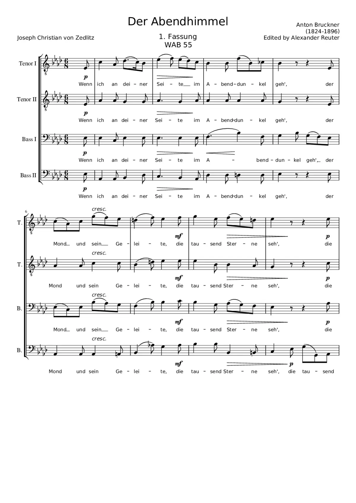 Der Abendhimmel WAB 55/56 - Page 1
